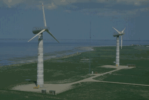 Maquete de moinhos de vento, energia eólica